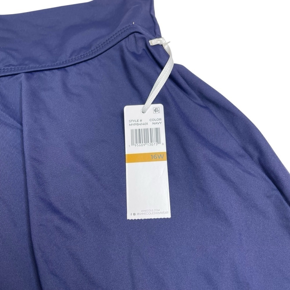 Anne Cole Plus Size Banded Swim Skirt Navy Blue Size 16 W New with Tags - Picture 3 of 6